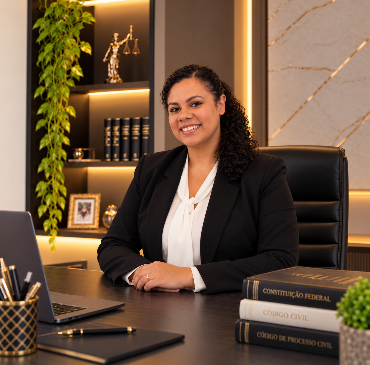 Elaine Batista Vital da Silva em seu escritório